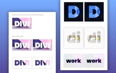 Comment créer une superposition d’images avec des modèles d’animation d’obturateur de texte divisé dans Divi
