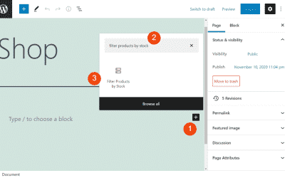 Comment utiliser le bloc WooCommerce « Filtrer les produits par stock » ?