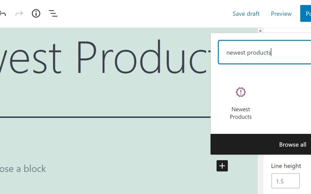 Adding the Newest Products block