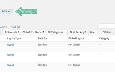 Importation et exportation de mises en page et de collections de bibliothèques de Divi Builder