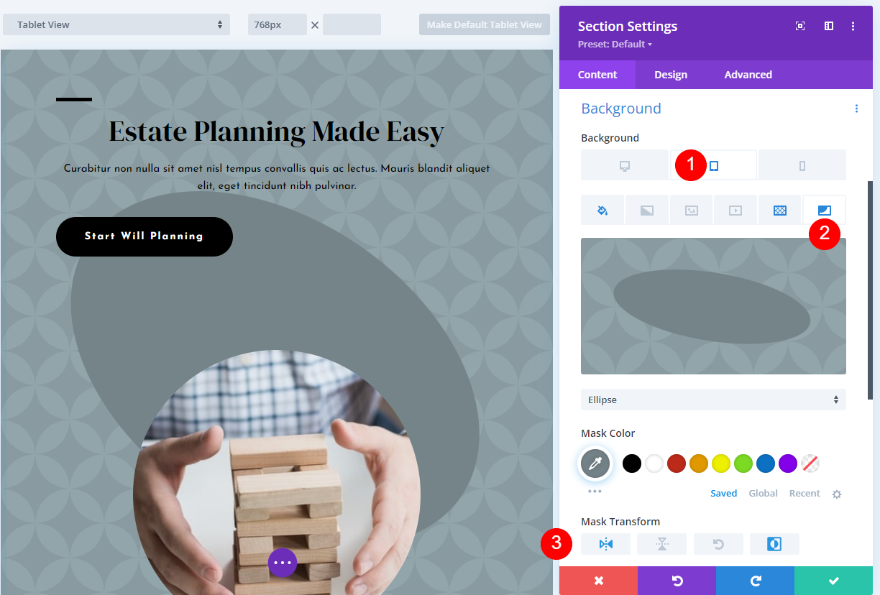 Background Mask & Pattern Transform Settings Example Two