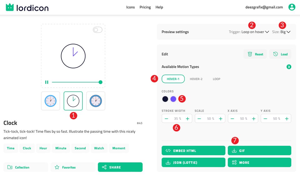 Clock Icon Settings