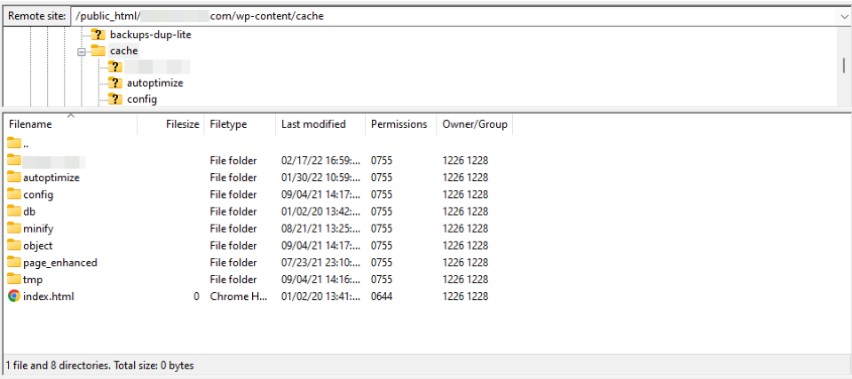 Files inside the Cache folder