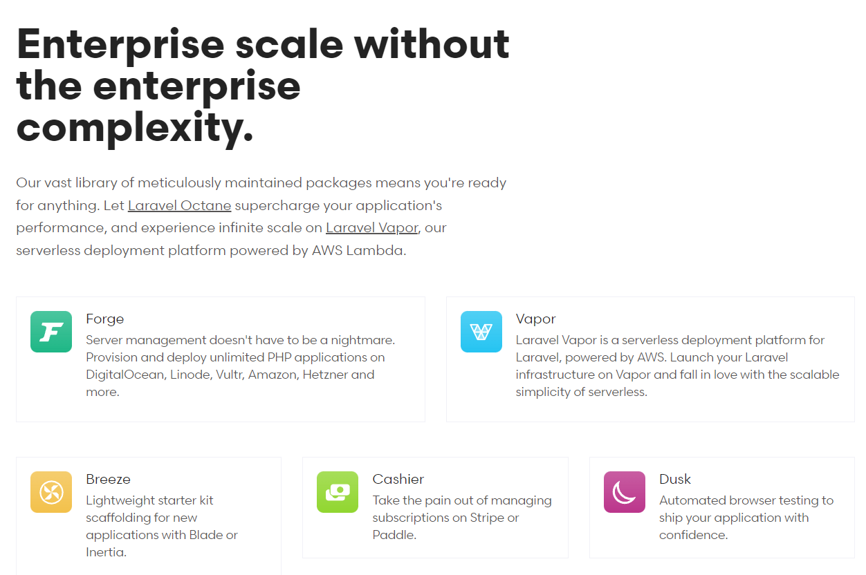 Some of Laravel's packages