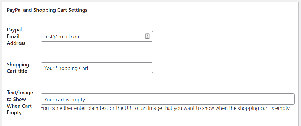 Configuring the PayPal Shopping Cart plugin