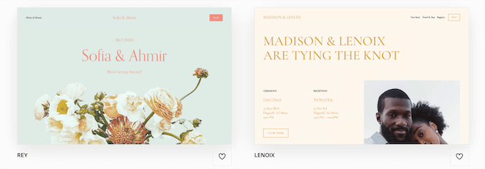 Squarespace wedding templates