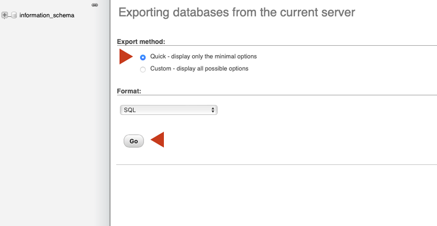 Exporting Databases With WordPress Staging Site