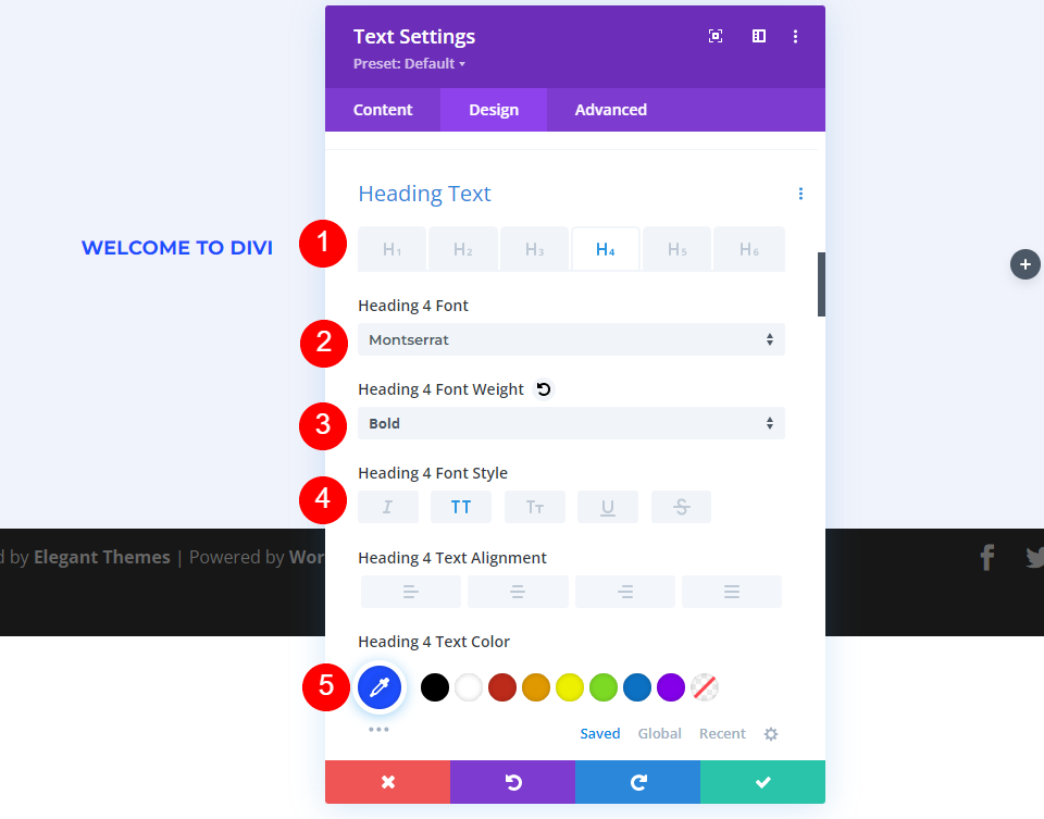 First Text Module Settings