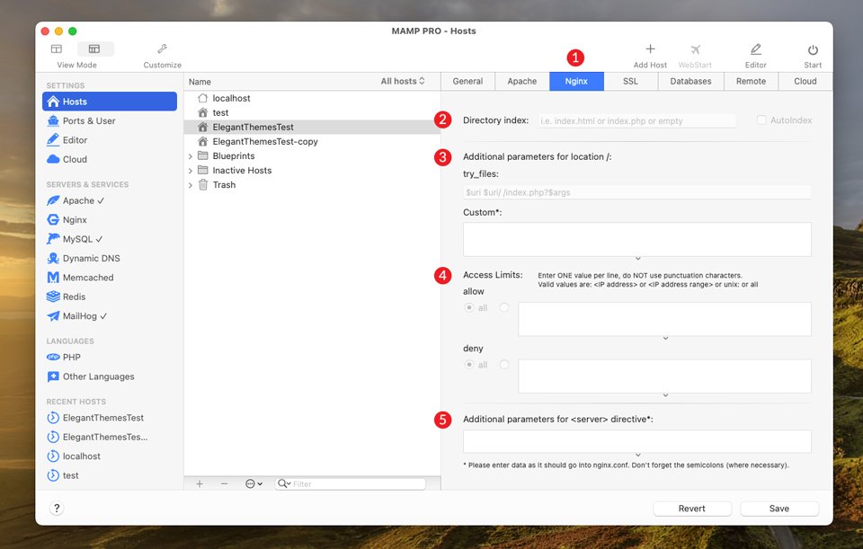 MAMP Pro Nginx Settings