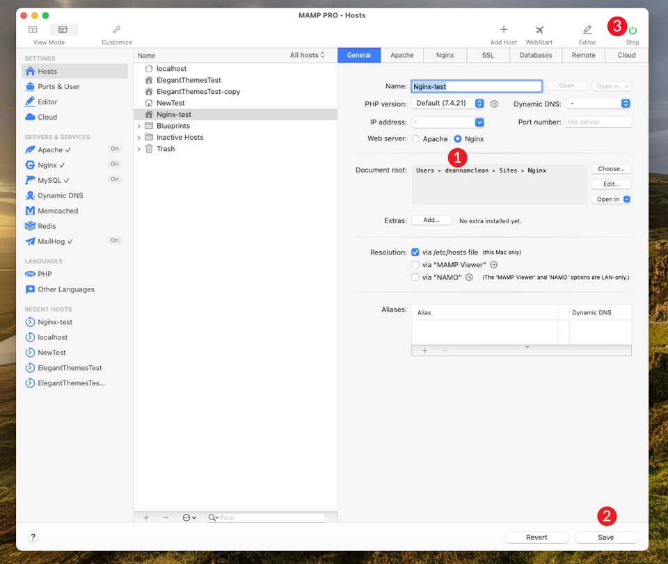 Set Nginx Webserver MAMP PRO