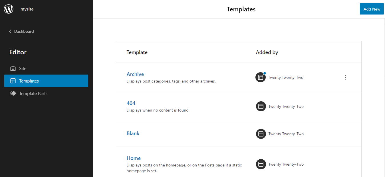 WordPress Full Site Editing Template