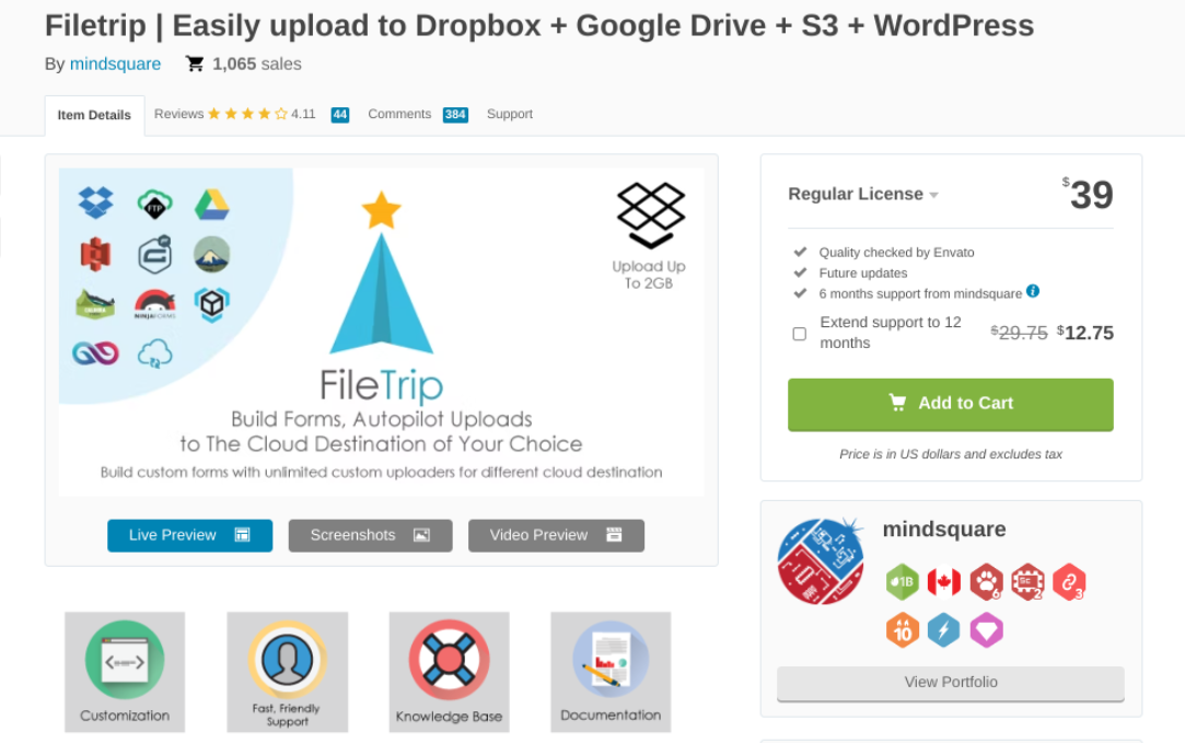 The Filetrip plugin on CodeCanyon..