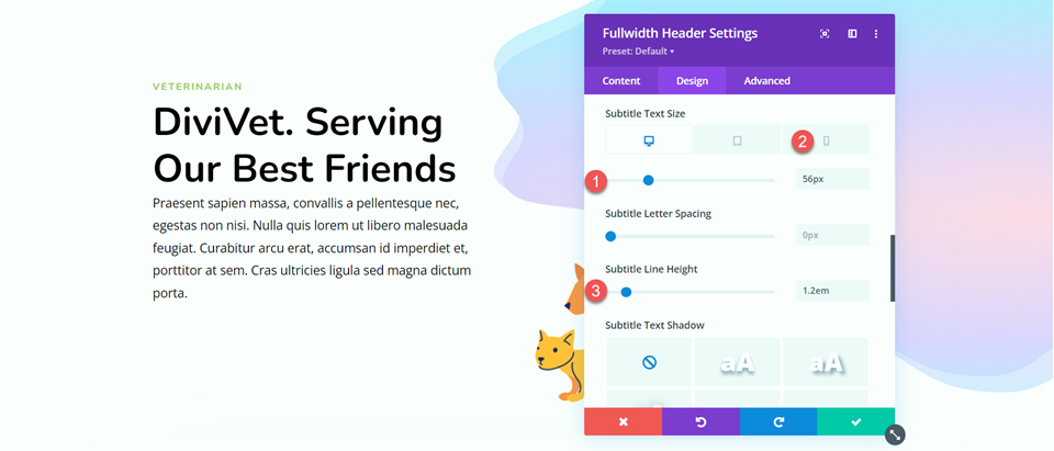 Divi Fullwidth Header Hero Section Subtitle Size