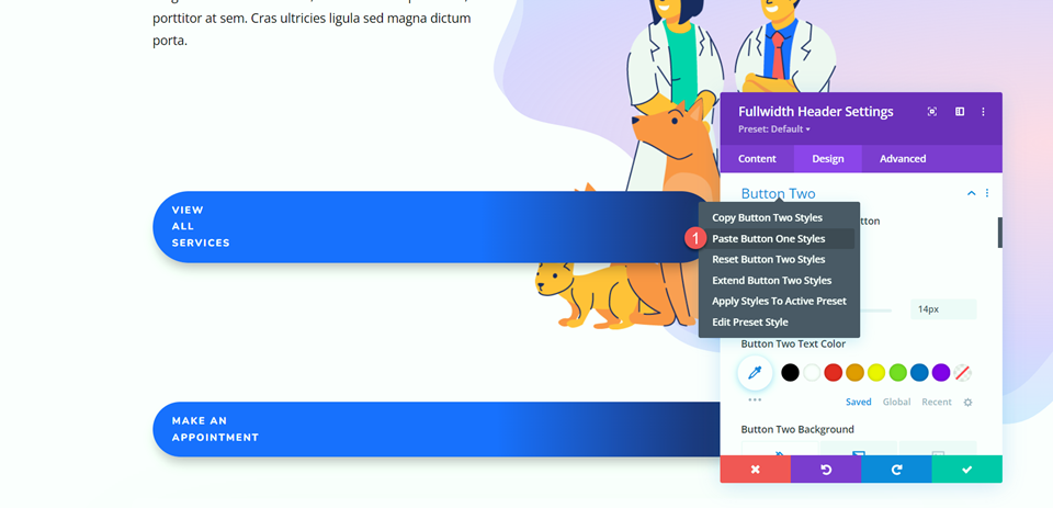 Divi Fullwidth Header Hero Section Paste Button One Styles