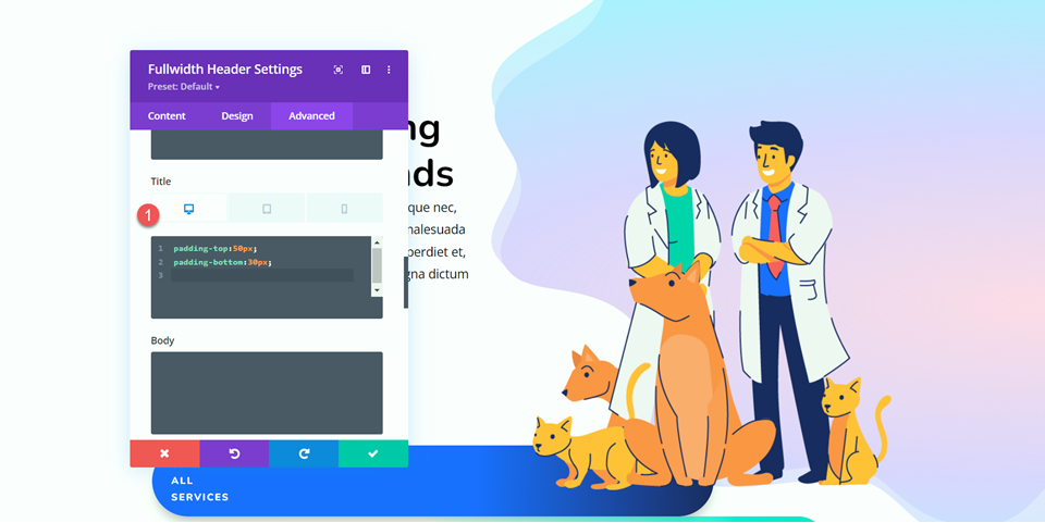 Divi Fullwidth Header Hero Section Title CSS Desktop