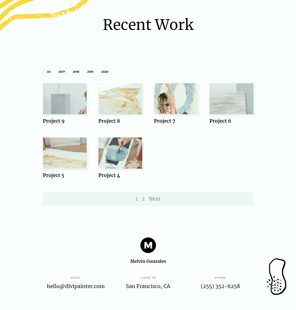 Divi Filterable Portfolio Pagination Final Design 2