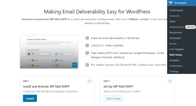 Connect Autonami with WP Mail SMTP