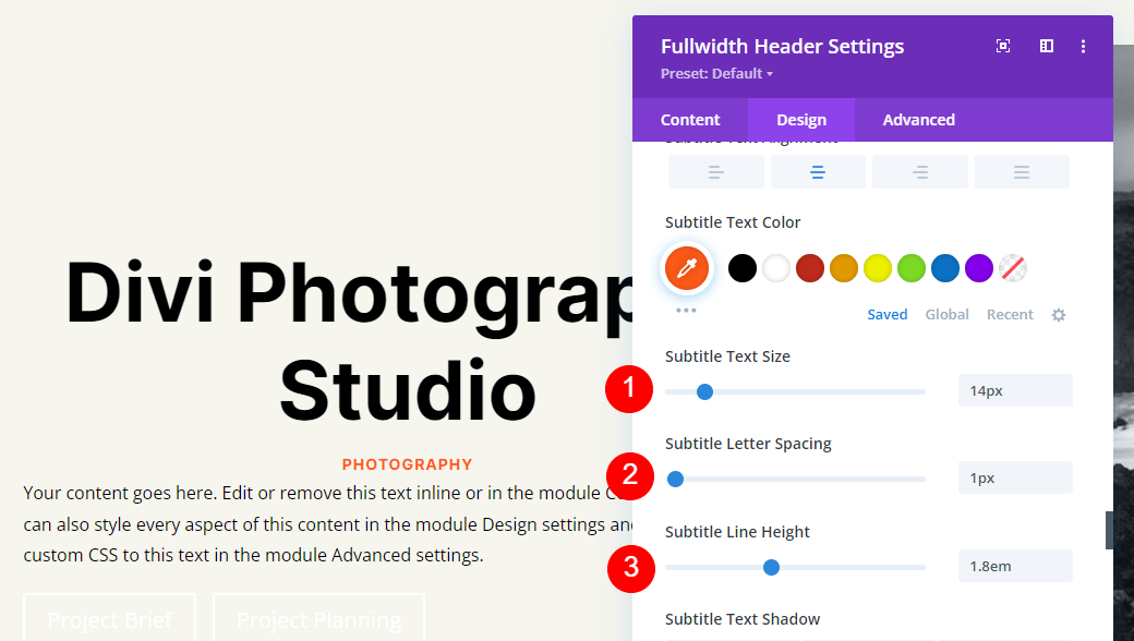 Fullscreen Header Module Settings