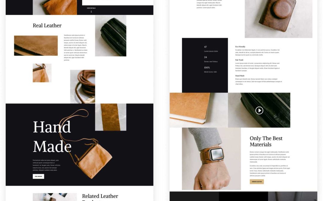 Get a FREE Leather Goods Layout Pack for Divi