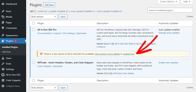 How to update plugins in WordPress