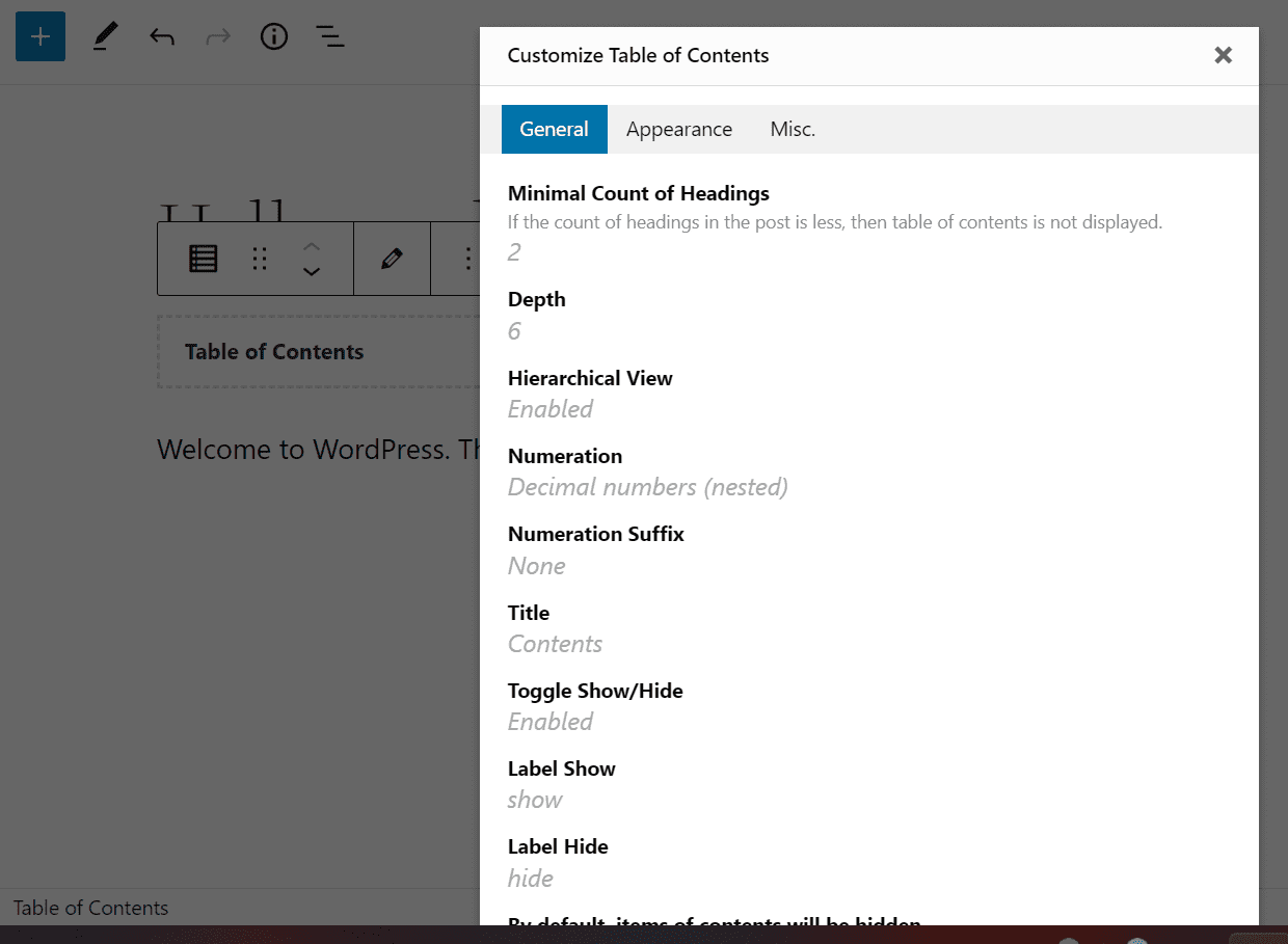 LuckyWP settings.