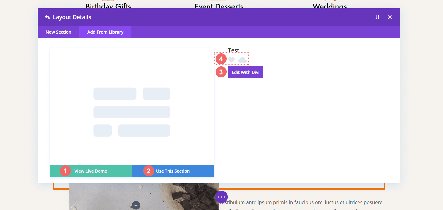 Managing the Divi Section Library