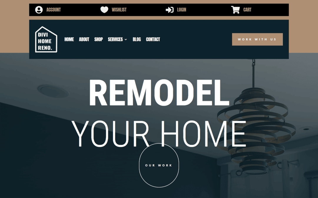 Divi Home Remodeling Header Template Desktop View