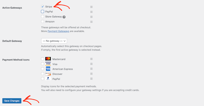 Configuring the Stripe payment gateway for EDD