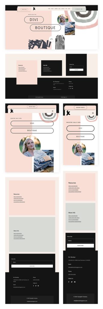 clothing store header footer