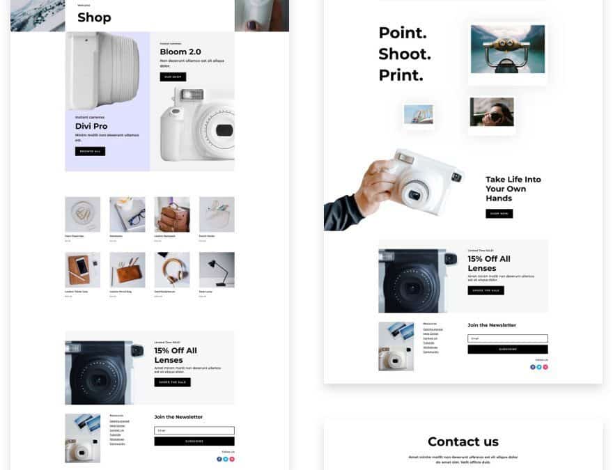 camera product website