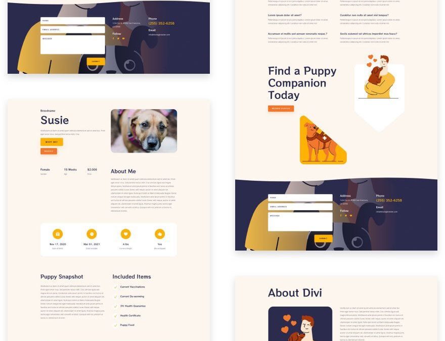 Get a FREE Dog Breeder Layout Pack for Divi