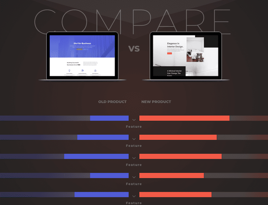 product comparison chart