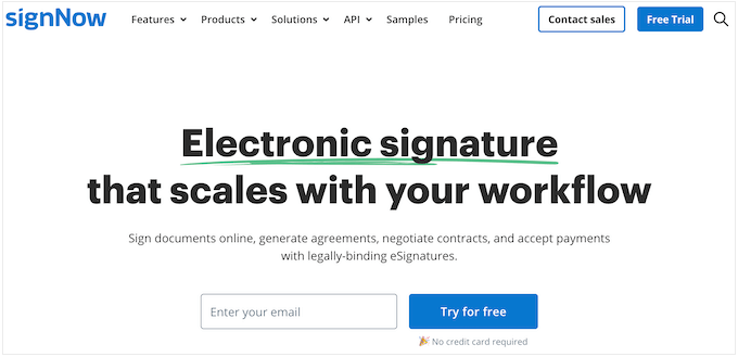 The signNow esignature software