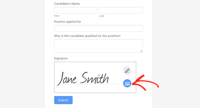 Adding an electronic signature using Formidable Forms