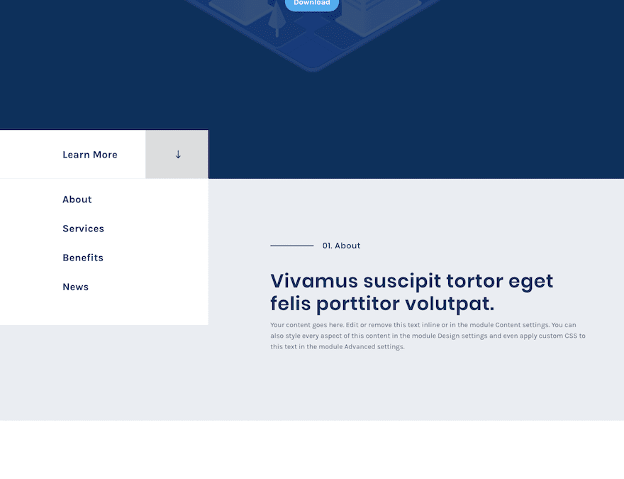 scroll button layout example