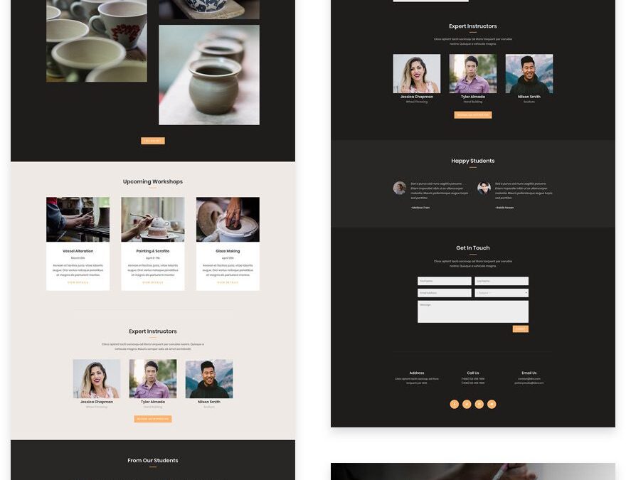 Get a Beautifully Polished Pottery Studio Layout Pack for Divi