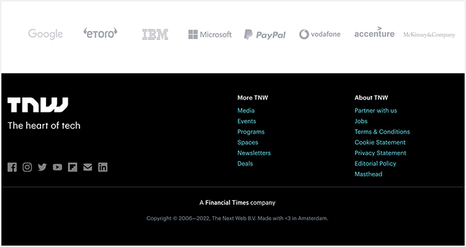 The Next Web footer
