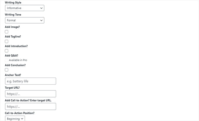 Fine tune content settings