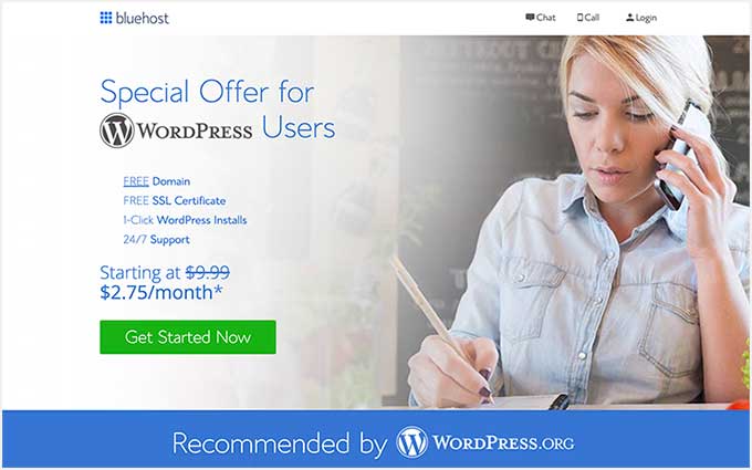 Bluehost WordPress Hosting offer for WPBeginner Users