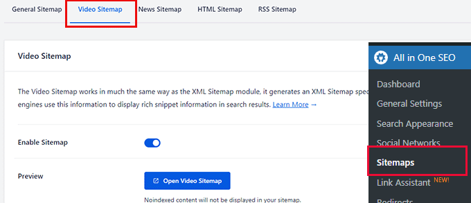 Enable video sitemaps