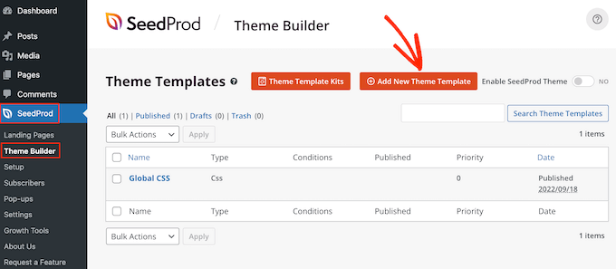 The SeedProd theme builder