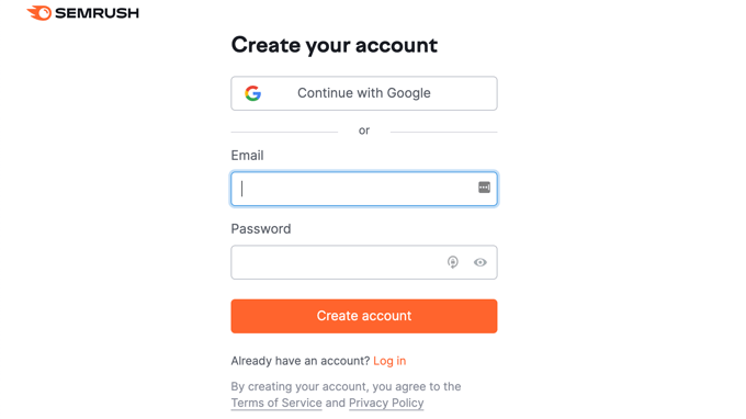 Create a Free Semrush Account