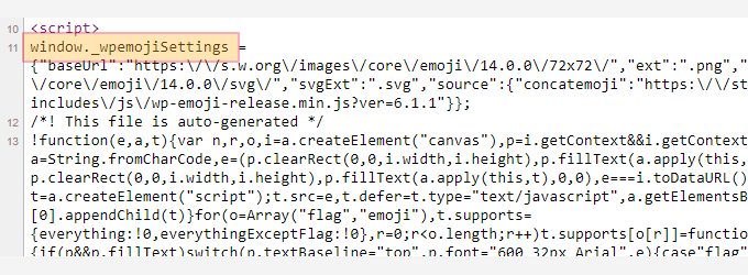 Emoji JavaScript in WordPress