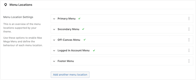 Enabling mega menu for multiple locations