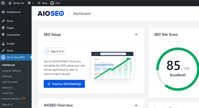 SEO manager dashboard