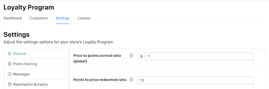 The points earned ratio