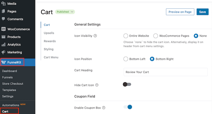 Adding an advanced sliding side cart to an online store