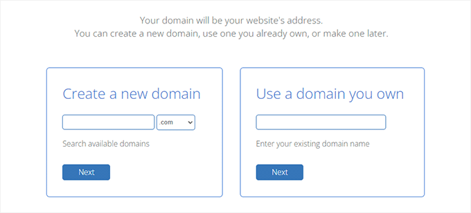 Choose domain name