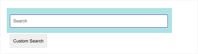 An example of a custom search form on a WordPress website