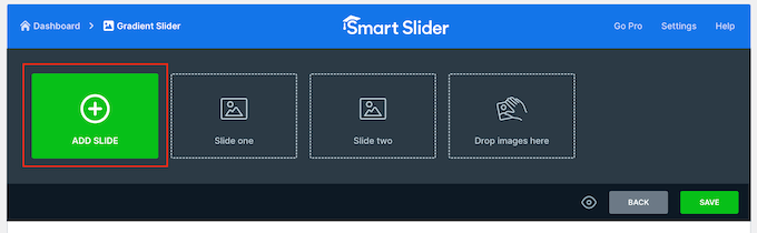 Creating presentation slides in the WordPress dashboard